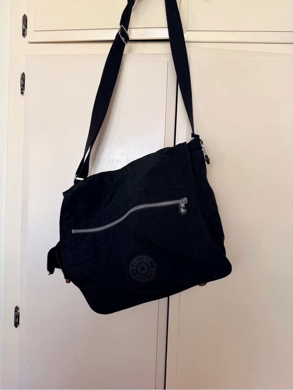 Kipling Black Canvas Crossbody Messenger Bag
